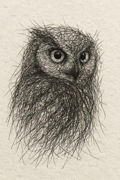 Le regard griffonné de la chouette - Natalie Bruns