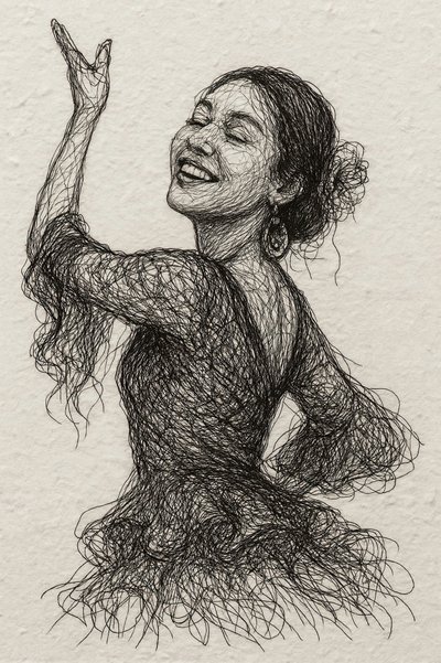 Une danseuse de flamenco souriante - Natalie Bruns