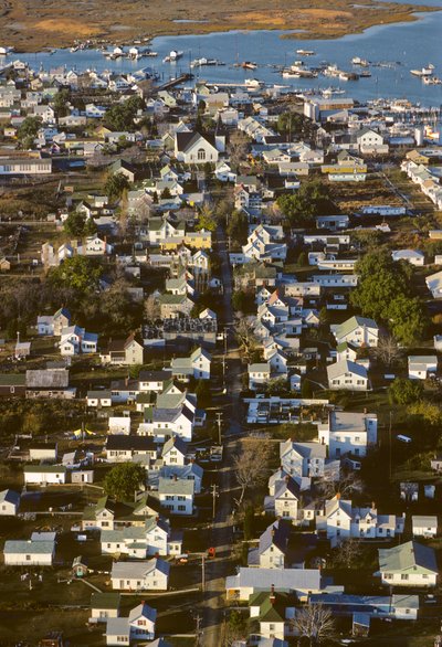 Photographie aérienne des maisons le long de King Street, l
