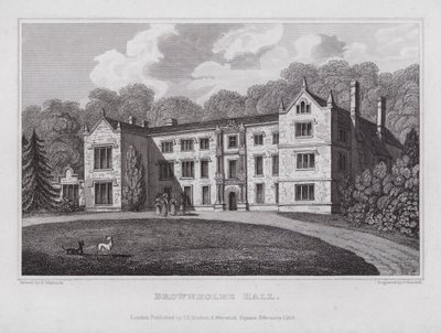 Brownholme Hall - Nathaniel (after) Whittock