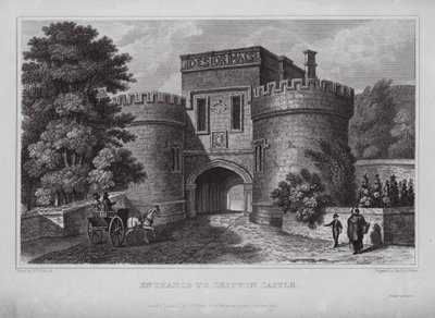 Entrée du château de Skipton - Nathaniel (after) Whittock