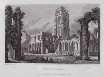 Abbaye de Fountains - Nathaniel (after) Whittock