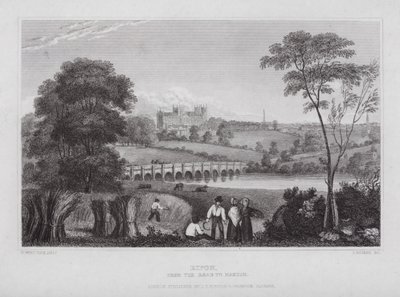 Ripon, depuis la route de Masham - Nathaniel (after) Whittock