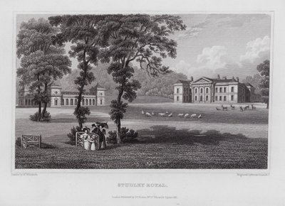Studley Royal - Nathaniel (after) Whittock