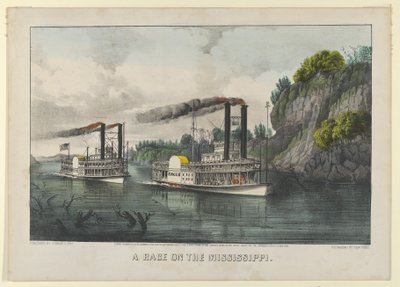 Une course sur le Mississippi, 1870 - Currier and Ives