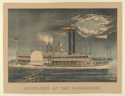 Clair de lune sur le Mississippi, 1872-74 - Currier and Ives