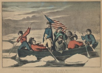 Washington traversant le Delaware - La veille de la bataille de Trenton, décembre, 1857-71 - Currier and Ives