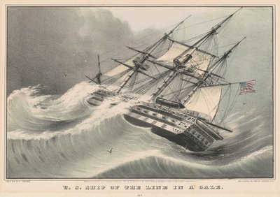 Navire de ligne américain dans une tempête - Nathaniel Currier