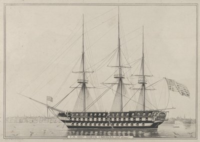 Navire américain North Carolina, 102 canons - Nathaniel Currier