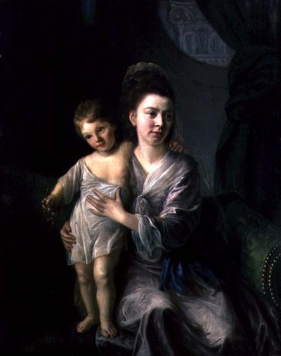 Anne Gardiner avec son fils aîné Kirkman - Nathaniel Hone