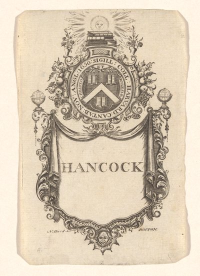 Ex-libris du Collège de Harvard (Hancock) - Nathaniel Hurd