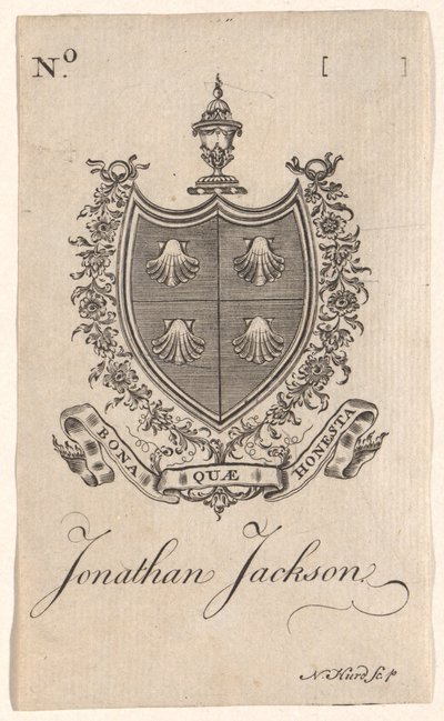 Ex-libris de Jonathan Jackson - Nathaniel Hurd
