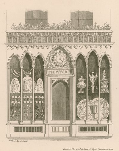 Conception de devanture de magasin dans le style anglais ancien - Nathaniel Whittock