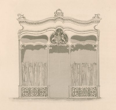 Devanture de magasin dans le style Louis XIV français pour Messieurs Sangster, marchands de parapluies et de cannes, Regent Street, Londres - Nathaniel Whittock