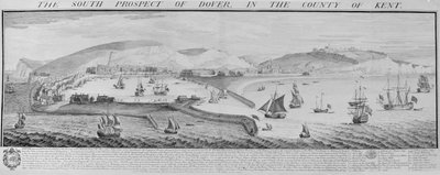 La perspective sud de Douvres dans le comté de Kent - Nathaniel and Samuel  Buck