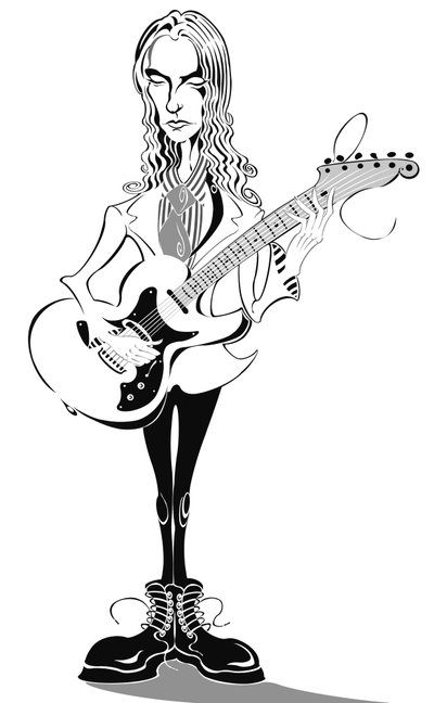 Aimee Mann - caricature - chanteuse-compositrice et bassiste américaine, née en 1960 - Neale Osborne