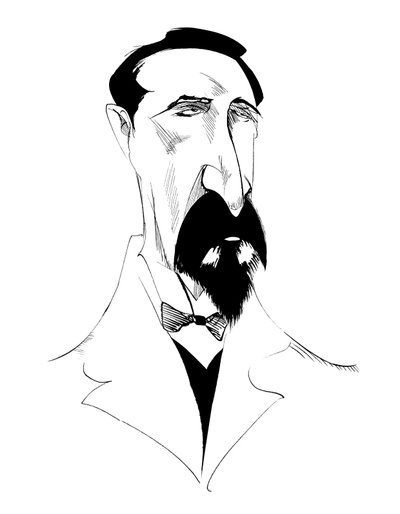 Alexander Borodin, compositeur russe, caricature n/b, 2010 par Neale Osborne - Neale Osborne