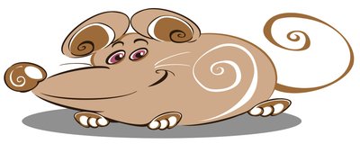 Souris brune bouclée - dessin animé - Neale Osborne