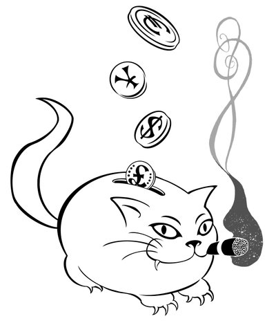 Grosse tirelire de chat - illustration allégorique de la crise financière - Neale Osborne