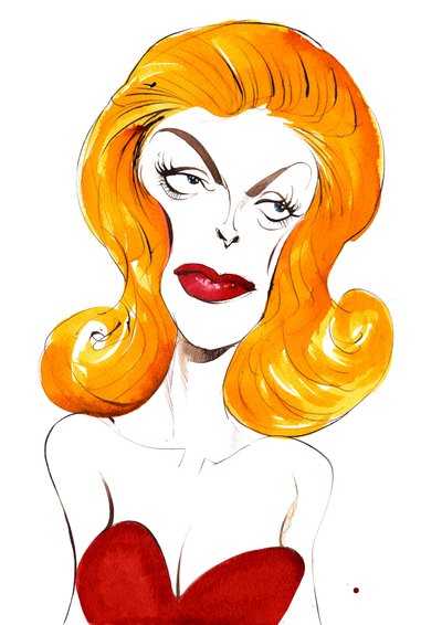 Julie London chanteuse et actrice américaine (1926-2000); caricature en couleur, 2015 - Neale Osborne