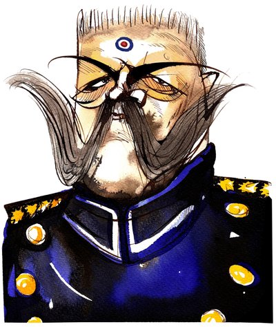 Paul von Hindenburg - Né en Pologne, général et président allemand (1847-1934); caricature en couleur - Neale Osborne