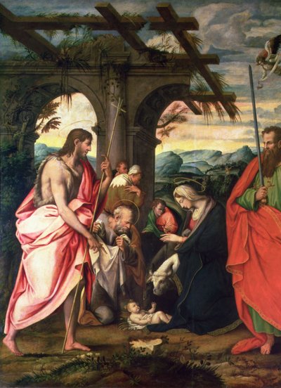 Naissance du Christ avec Saint Paul et Saint Jean-Baptiste - Neapolitan School