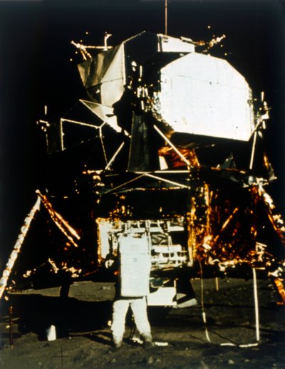 Buzz Aldrin près du module lunaire sur la surface de la Lune, mission Apollo II, juillet 1969 - Neil Armstrong