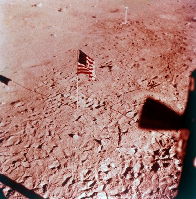 Drapeau américain sur la Lune, mission Apollo 11, juillet 1969 - Neil Armstrong