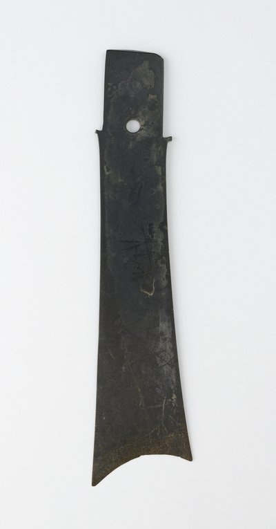 Ciseau fourchu (zhang), culture Qijia, vers 2500-2000 av. J.-C. (jade (néphrite)) - Neolithic Period Chinese School