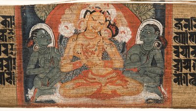 (détail) Déesse Prajnaparamita, du Astasahasrika Prajnaparamita - Nepalese School