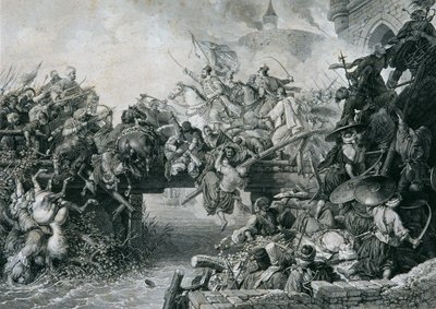 Sortie de Zrinyi devant la forteresse de Szigetvár - Leopold Blonder