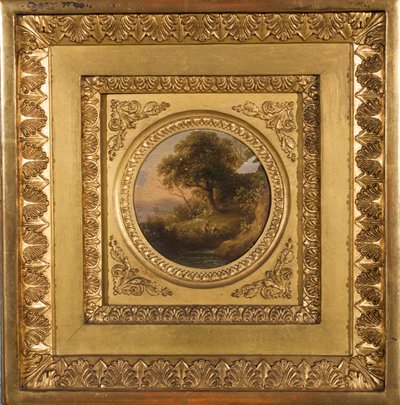 Paysage arboré avec figures - Leopold Blonder