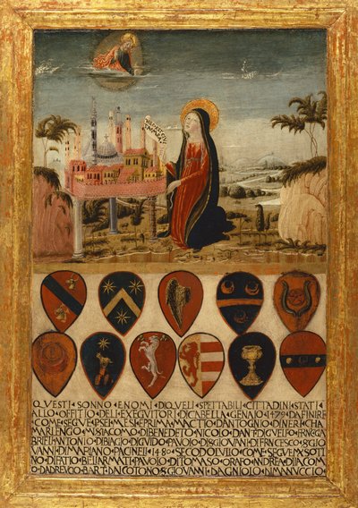 La Vierge Marie confiant la ville de Sienne à Jésus - Neroccio di (1447 1500) Landi