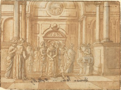 Le Christ et la femme adultère - Netherlandish 16th Century