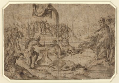 Scène de sacrifice (Gaius Mucius Scaevola ?) - Netherlandish 16th Century