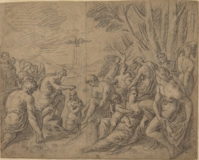 Le Baptême du Christ - Netherlandish 16th Century