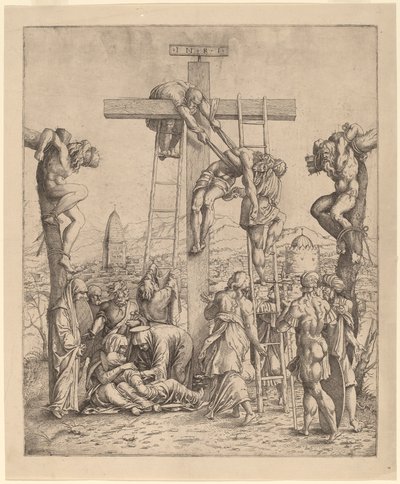La Descente de Croix - Netherlandish 16th Century after Andrea Mantegna