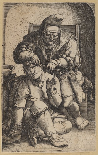 Le Chirurgien [copie inversée] - Netherlandish 16th Century, after Lucas van Leyden