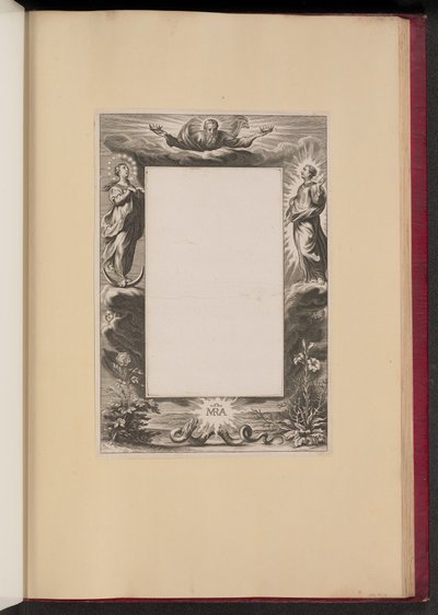 Illustration de Bordure avec Dieu le Père, Deux Saints et un Serpent - Netherlandish 17th Century