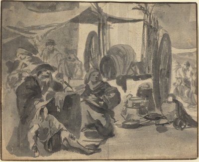 Scène de marché - Netherlandish 17th Century