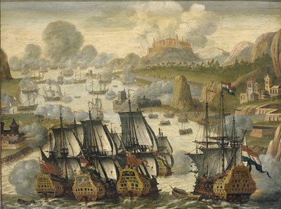 La bataille navale de la baie de Vigo, 23 octobre 1702, ca 1705 - Netherlandish Master