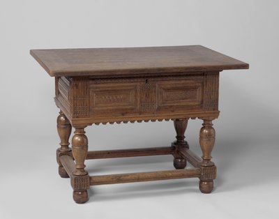 Table de paiement, c.1600-50 (chêne) - Netherlandish School