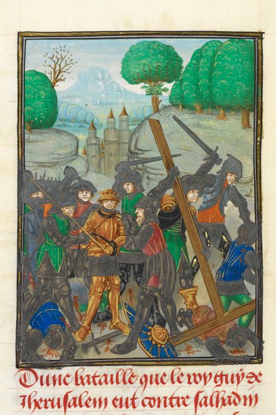 La défaite de Guy de Lusignan et la perte de la Sainte Croix, illustration de 