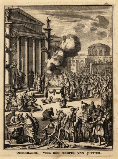 Sacrifice devant le temple de Jupiter à Rome - Netherlandish School