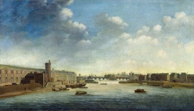 La Seine depuis le Pont Barbier en amont, le Louvre - Netherlandish School