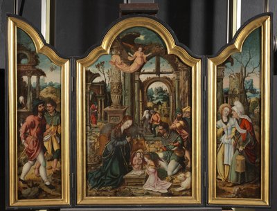 Triptyque - Adoration des bergers, 1535 - Netherlandish School