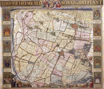 Carte murale de Delftland, 1712 - Netherlandish School