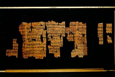 Fragments du document contenant les actes du pharaon Thoutmôsis III (papyrus) - New Kingdom Egyptian