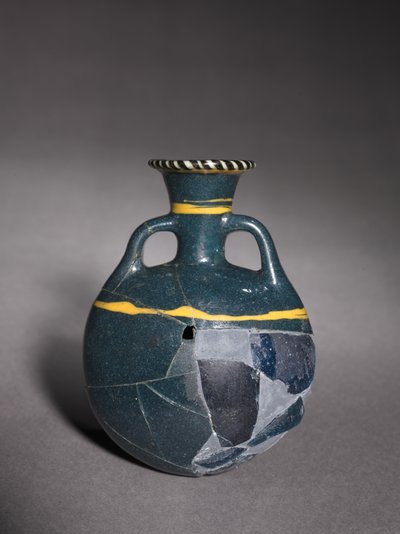 Flacon lenticulaire ou flacon de pèlerin, fin de la 18e à la 19e dynastie, vers 1336-1186 av. J.-C. - New Kingdom Egyptian