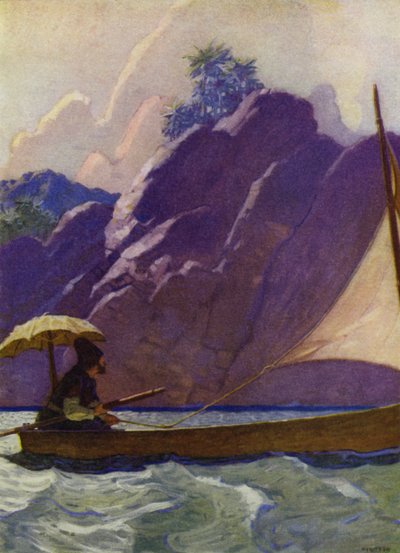 Illustration pour Robinson Crusoé - Newell Convers (after) Wyeth